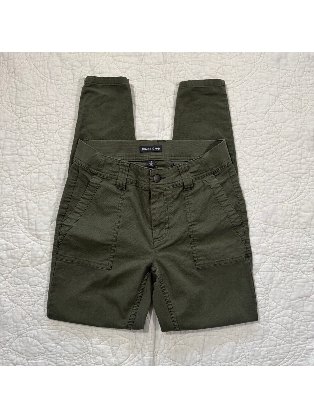 Toad & Co Earthworks Olive Slim Pants Size 2